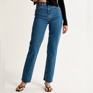 ABERCROMBIE & FITCH Curve Love The 90s Straight Ultra High Rise Denim Jeans 26/2